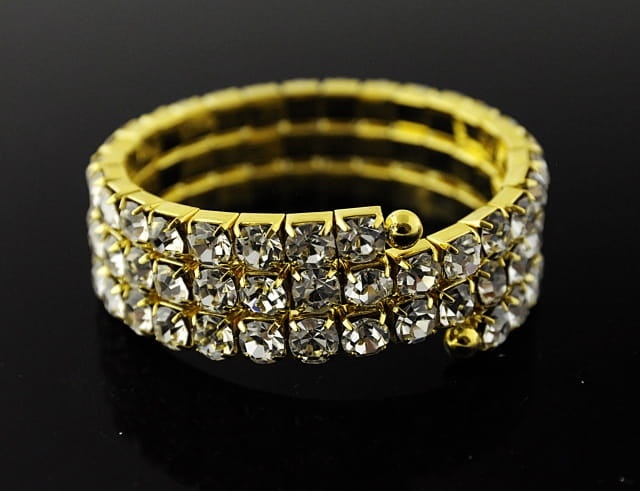 Bransoleta 3 rzędy, duża cyrkonia