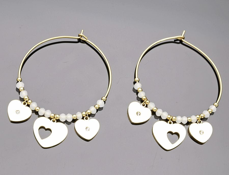 Kolczyki koła z sercami