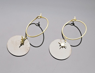 Kolczyki blaszki z gwiazdą