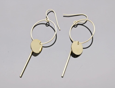 Kolczyki na biglu koła z pastylką i patykiem