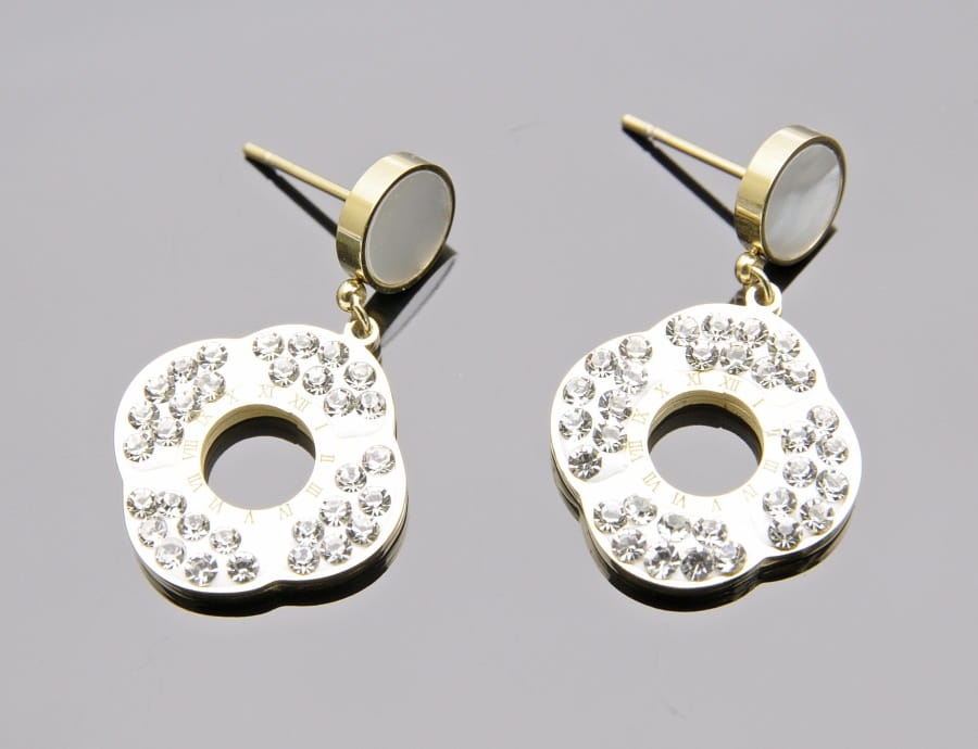 Kolczyki kwiatki z cyrkoniami