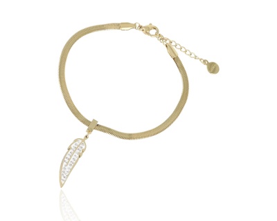 Bransoleta żmijka z cyrkoniowym piórem
