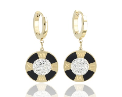 Kolczyki koła rzymskie z czarnym