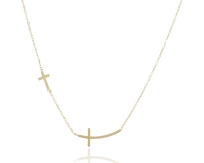 Naszyjnik dwa krzyżyki