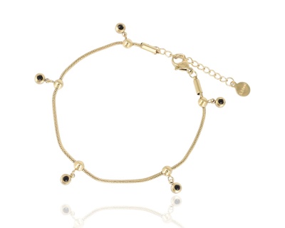 Bransoleta czarne  drobne oczka