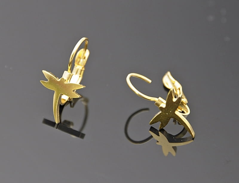 Kolczyki ważka na angielskim zapięciu