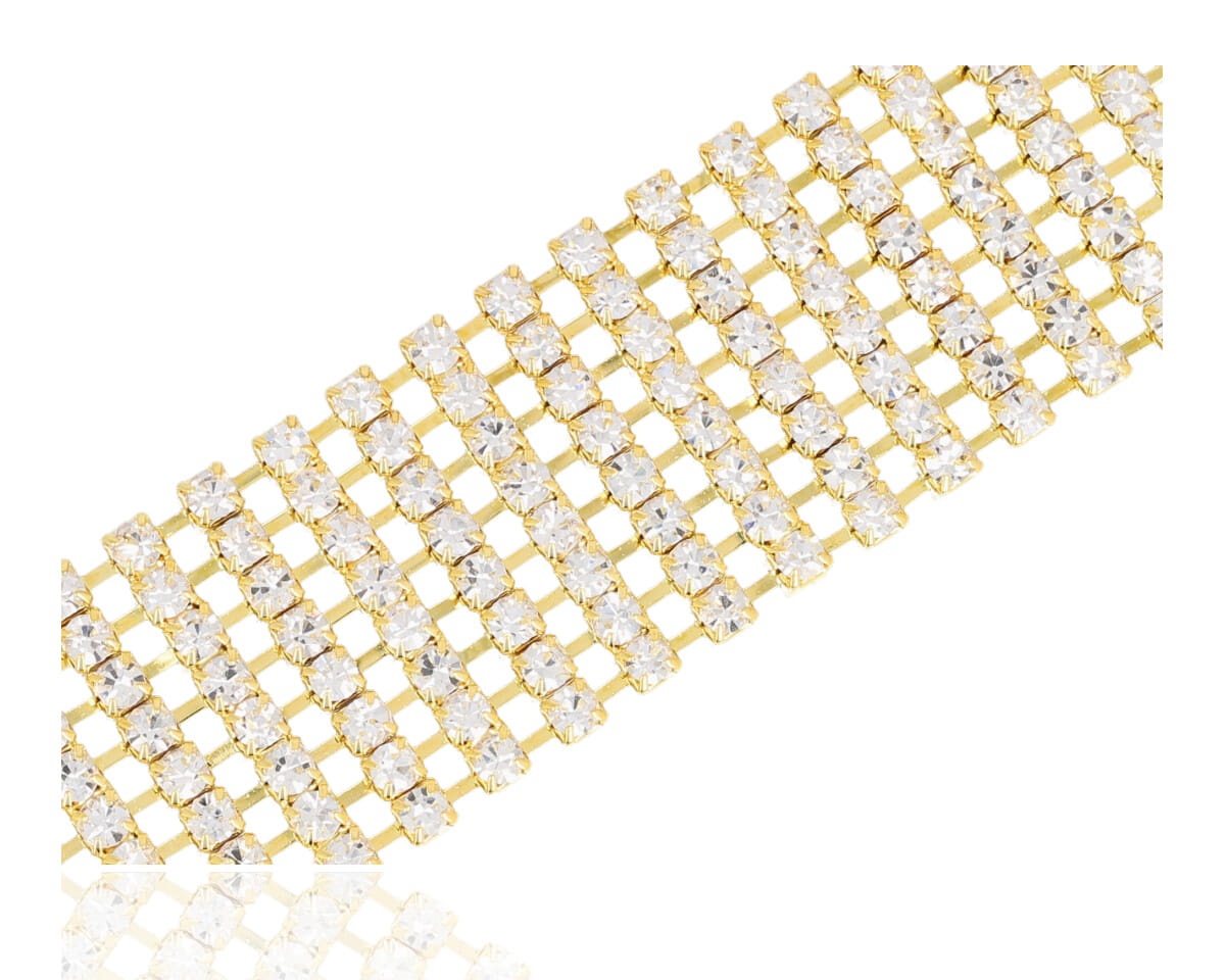 Bransoleta 8 rzędów, średnia cyrkonia