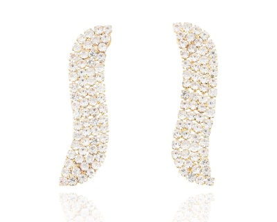 Kolczyki cyrkonie fala