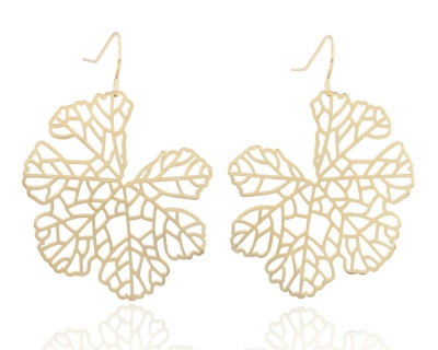 Kolczyki ażurowy liść