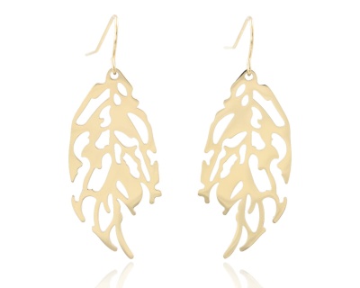 Kolczyki liść ażurowy