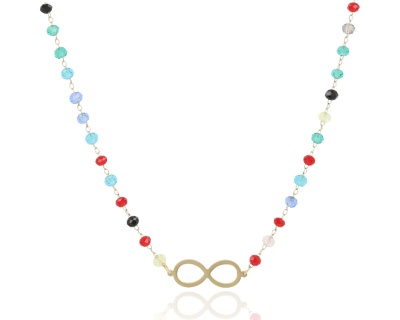 Naszyjnik mix kolor z nieskończonością