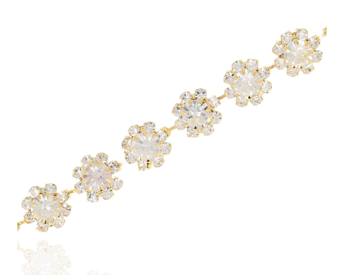 Bransoleta cyrkoniowa kwiaty