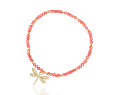 Bransoleta kryształ  ważka (2 mm)