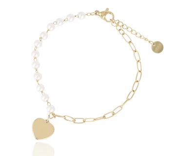 Bransoleta perła serce