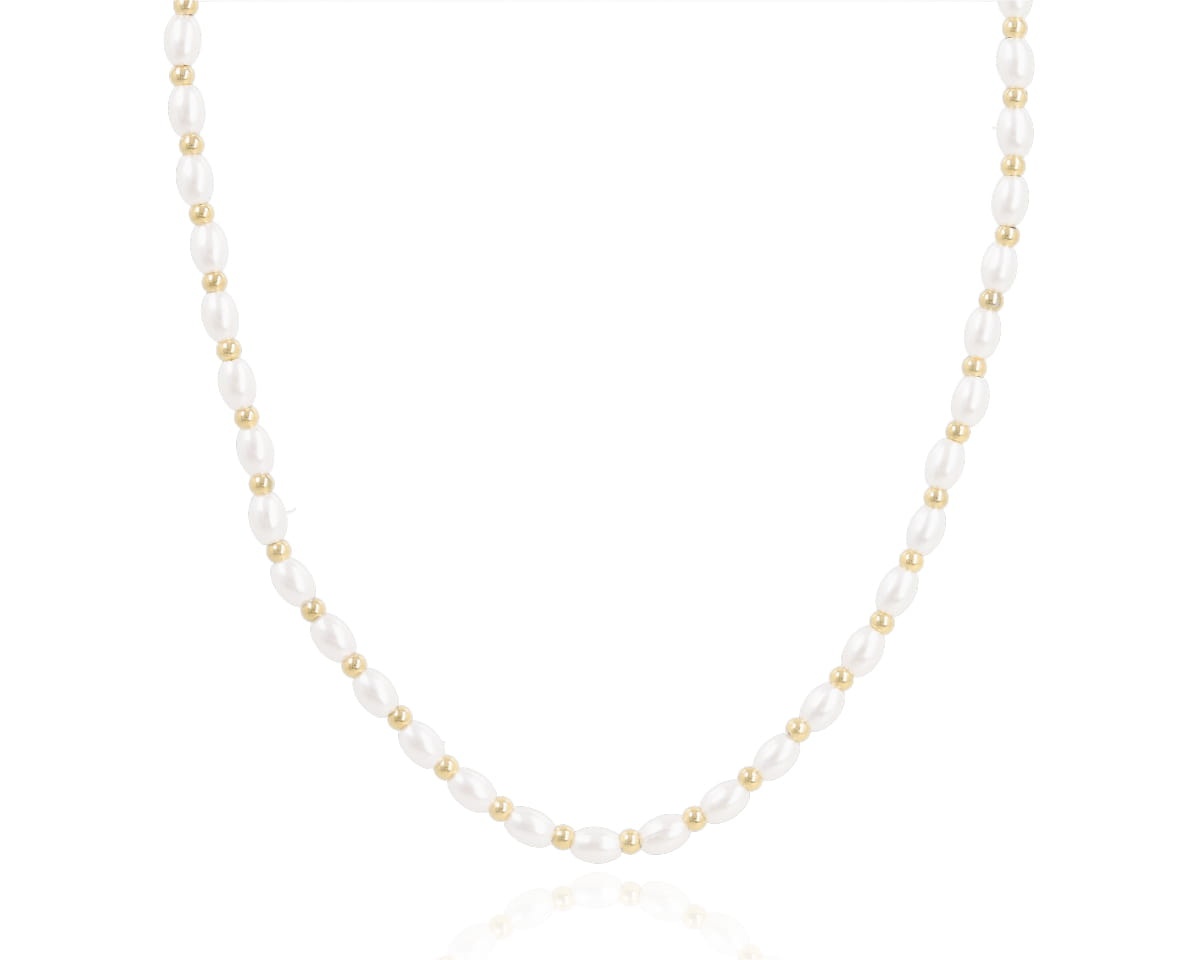 Naszyjnik perła fasolka