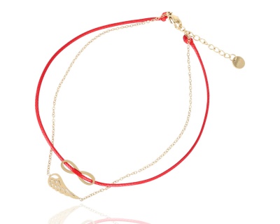 Bransoleta na nogę czerwona