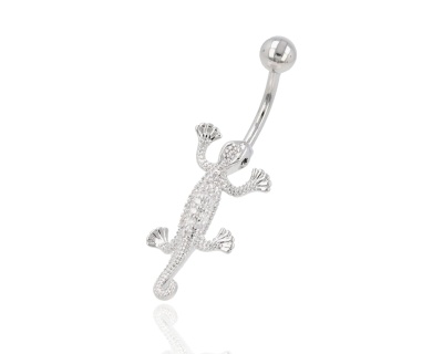 Kolczyk piercing jaszczurka