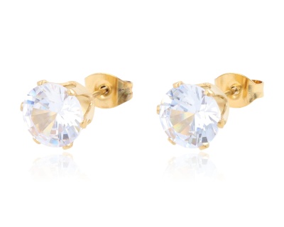 Kolczyki cyrkonia 8 mm