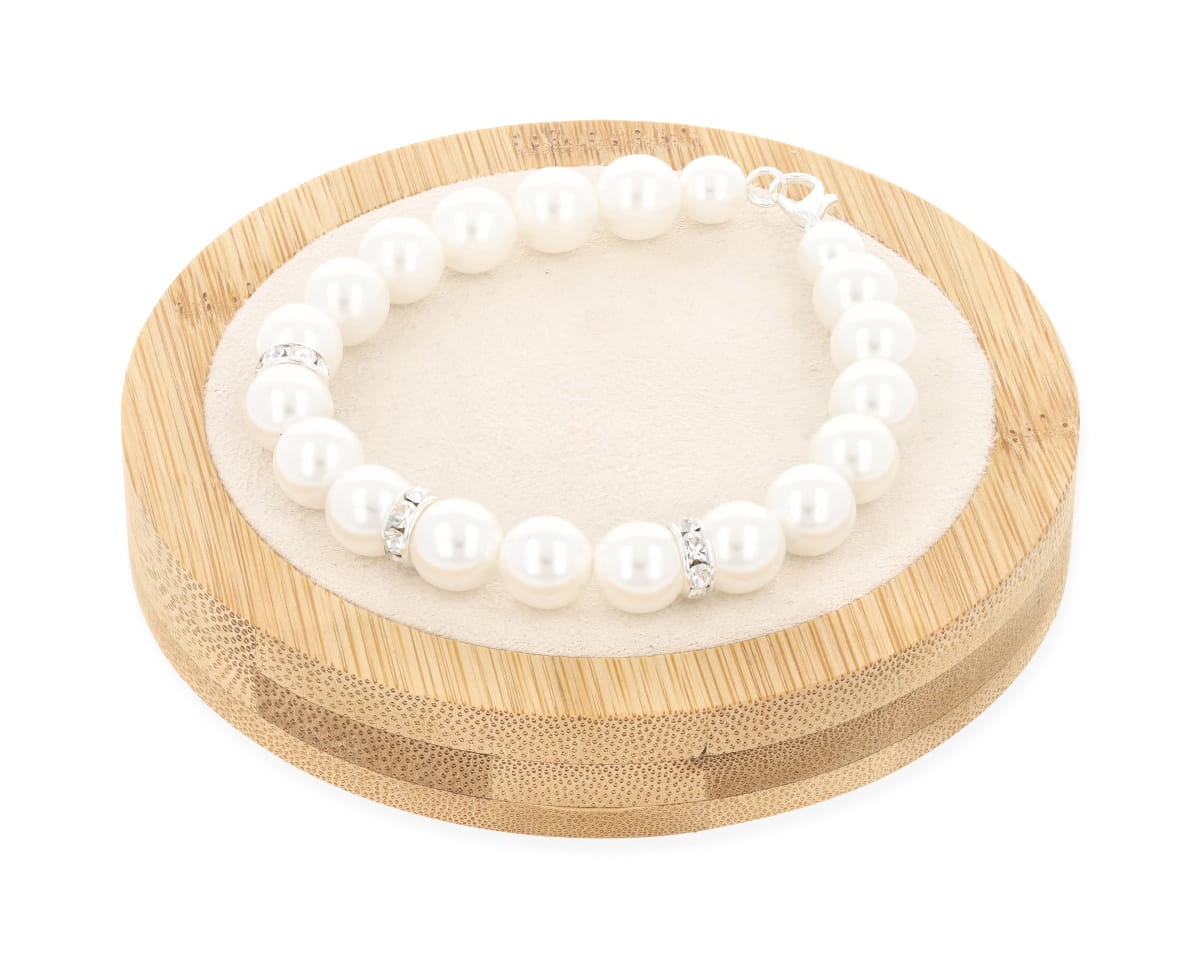 Bransoleta biała perła 10 mm
