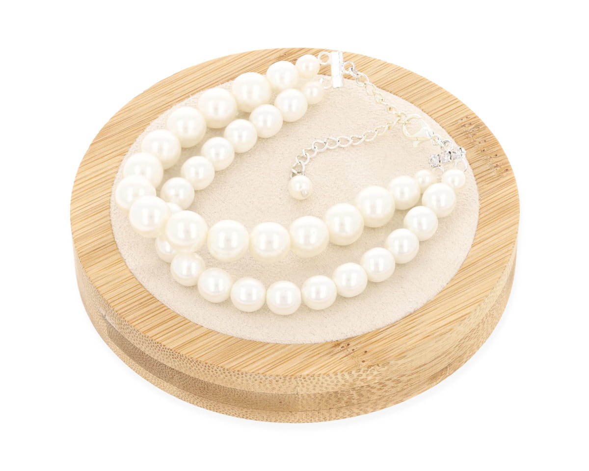 Bransoleta biała perła podwójna 