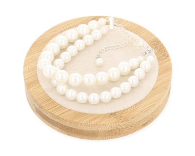 Bransoleta biała perła podwójna 