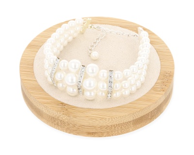 Bransoleta biała perła potrójna 