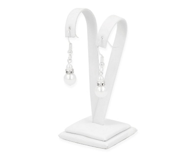 Kolczyki biała perła z rondelkiem