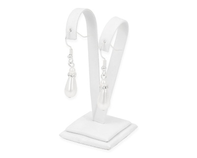 Kolczyki perła biała z rondelkiem