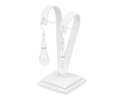 Kolczyki perła biała z rondelkiem