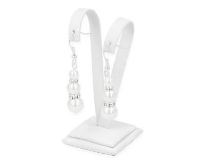 Kolczyki biała perła z rondelkiem