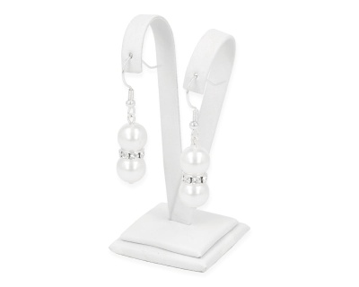 Kolczyki biała perła z rondelkiem