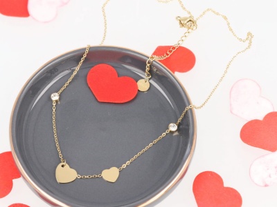 Naszyjnik serca oczka