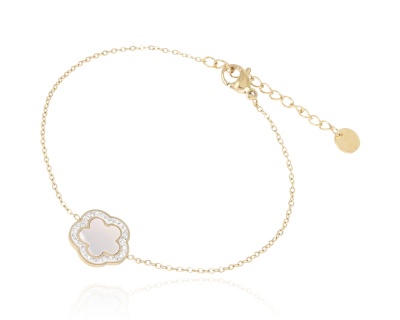 Bransoleta kwiatek cyrkonie