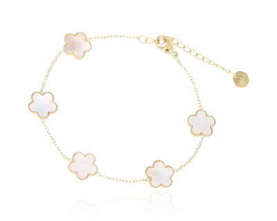 Bransoleta kwiatki z masy perłowej