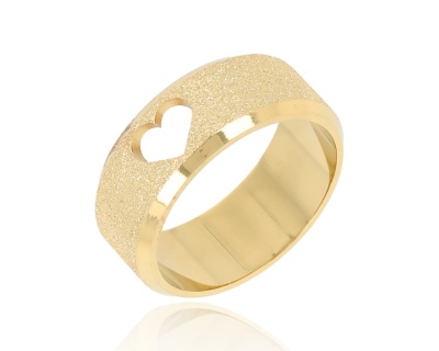Obrączka szeroka serce