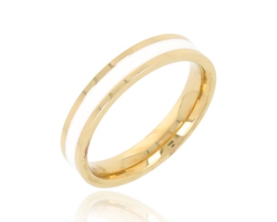 Obrączka emalia biała