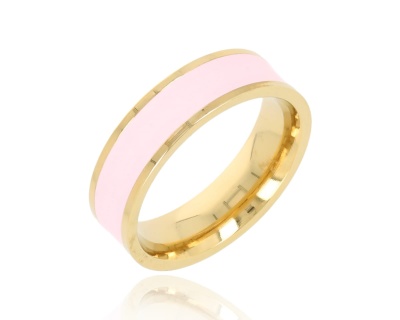 Obrączka emalia różowa