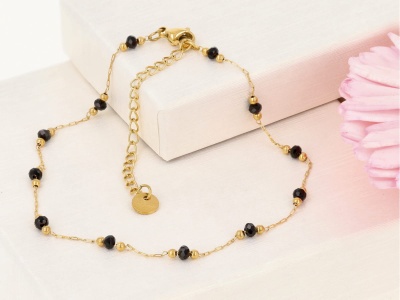 Bransoleta na nogę koraliki