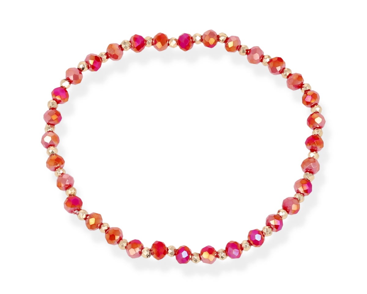 Bransoleta koralik przekładany złotym