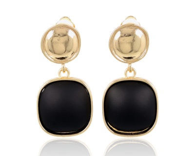 Klipsy kwadrat czarny