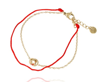 Bransoleta sznurek łańcuszek