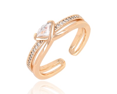 Pierścionek trójkąt kryształ