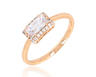 Pierścionek oczko prostokąt