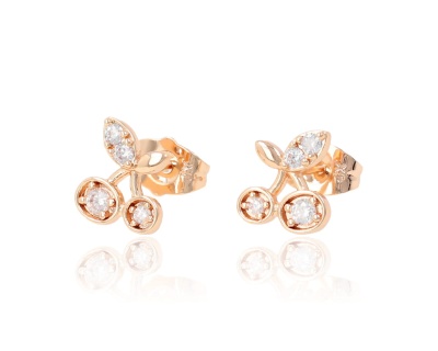 Kolczyki wiśnie cyrkonie