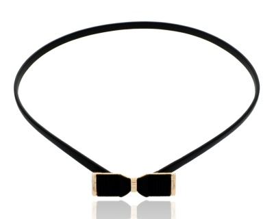 Pasek czarny sprężyna kokarda