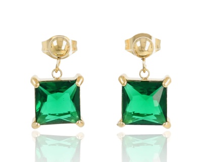 Kolczyki kwadrat zielony