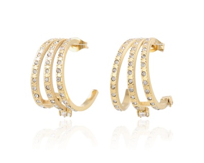 Kolczyki półkola z cyrkoniami