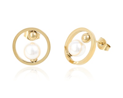 Kolczyki ring z perłą