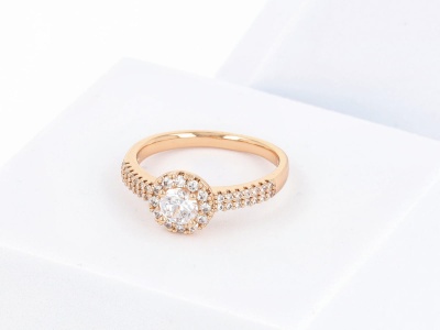 Pierścionek oczko z cyrkoniami