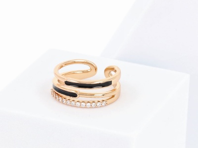 Pierścionek ażurowy z cyrkoniami